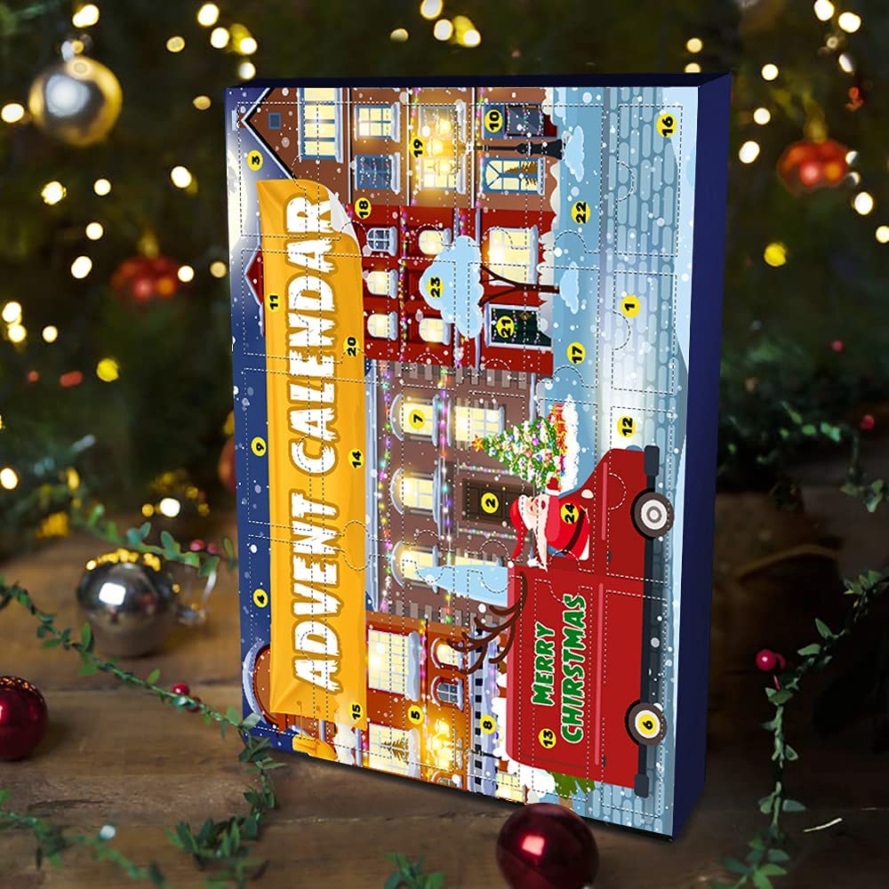 iZoeL Cars Advent Calendar Boy Kids 2021, 24 Pull Back Vehicles as Construction Vehicles School Cars with Game Map for Son Grandson - 24 Christmas Countdown Days to Holiday, Xmas Surprise Gift