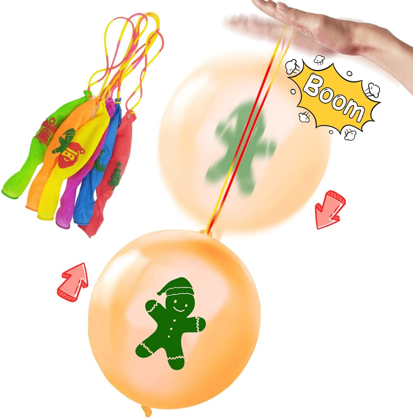 iZoeL 36pcs XL Christmas Party Punch Balloons Party Bag Filler for Kids Children Game Party Pack Punching Balloon Birthday Party Favor Supplies New Year Party