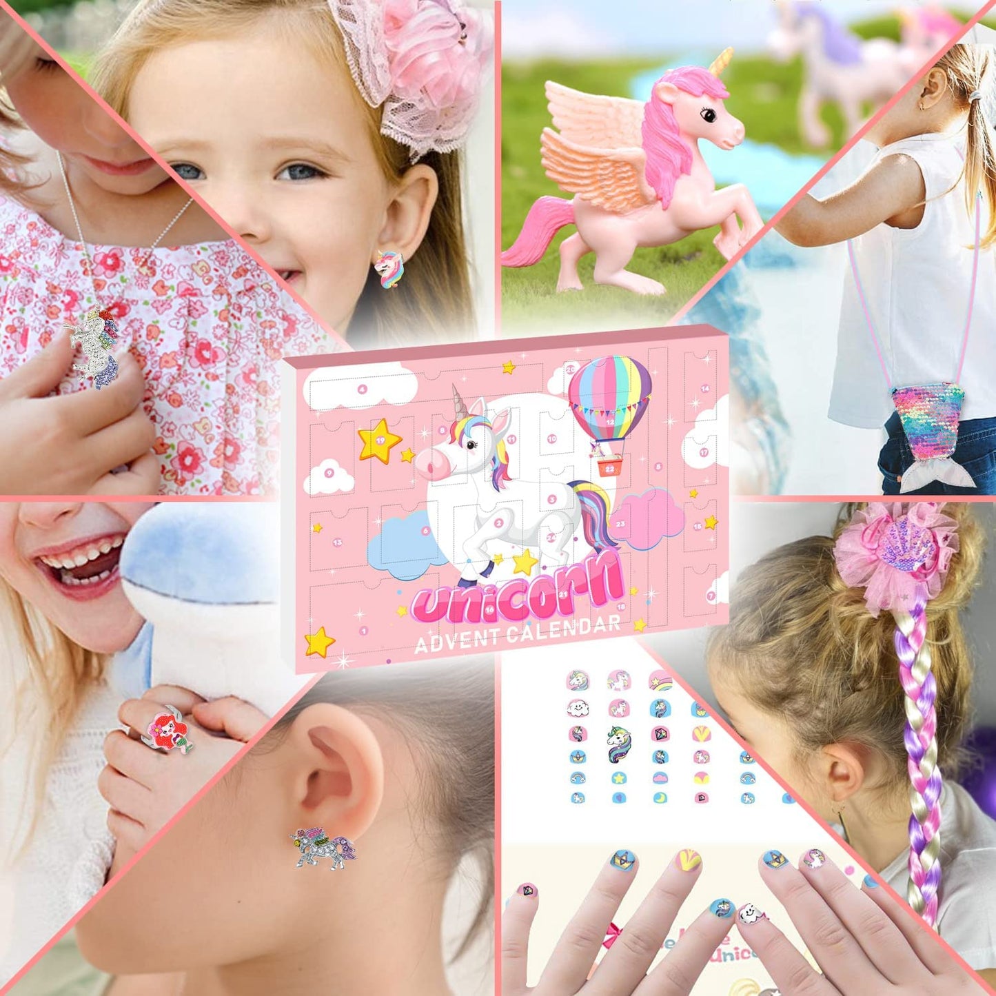iZoeL Unicorn Advent Calendar 2022 Girls Christmas, 24 Days Novelty Gifts Jewelry Unicorn Accessories Coin Purse Countdown Days to Christmas Holiday Xmas Surprise Gift for Kids