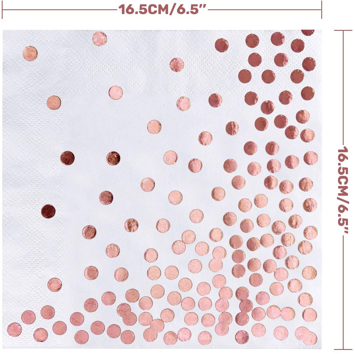 iZoeL Rose Gold Paper Napkins 60 Pack(33 x 33 cm) - Soft Comfortable Dinner Napkins - 3PLY Disposable Absorbent Napkin - Ideal for Birthday Party Decorations Bridal Wedding Hen Party