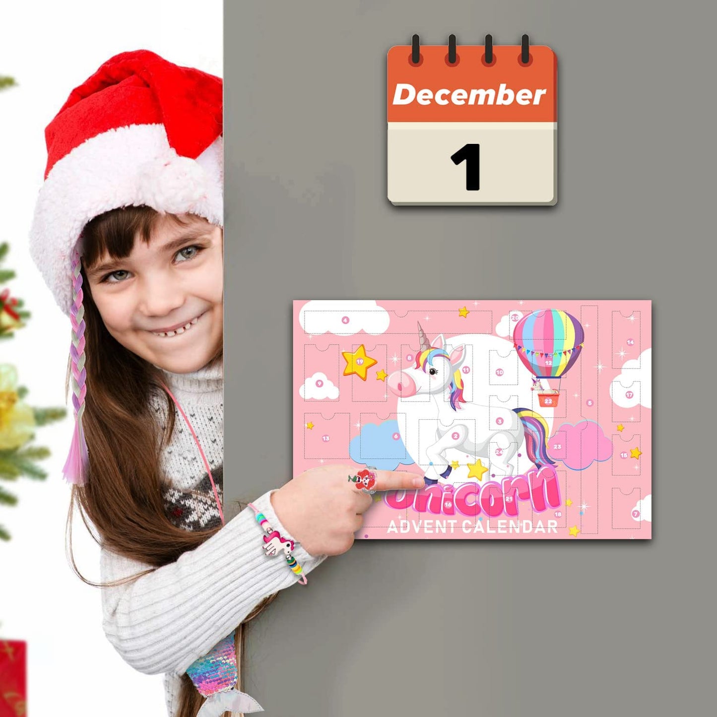 iZoeL Unicorn Advent Calendar 2022 Girls Christmas, 24 Days Novelty Gifts Jewelry Unicorn Accessories Coin Purse Countdown Days to Christmas Holiday Xmas Surprise Gift for Kids