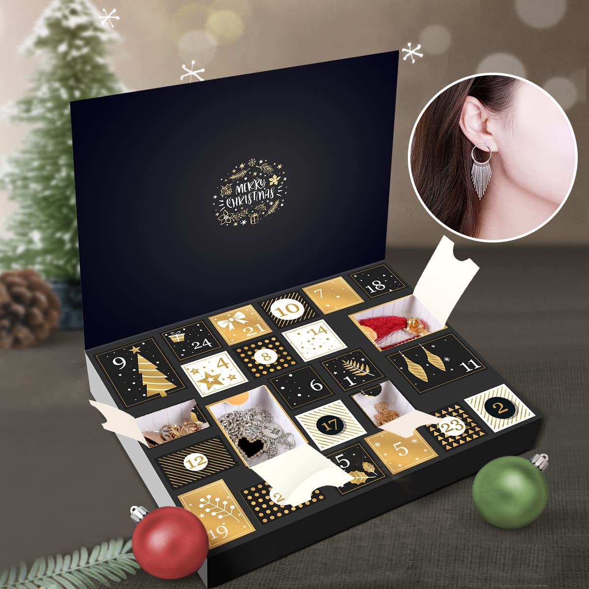 iZoeL Jewellery Advent Calendar 2022 Women Girls, 24 Surprises with Necklace Earrings Rings Bracelets Anklet Jewelry Calendar for Wife Mother Girlfriend Daughter Granddaughter