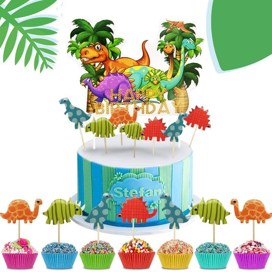 iZoeL 73pcs Dinosaur Cake Toppers for Boys, Dinosaur Cake Decorations Birthday, Happy Birthday Caker Topper - Girls Kids ungle Birthday Party Supplies Baby Shower - 1st 2nd 3rd 4th 5th 6th