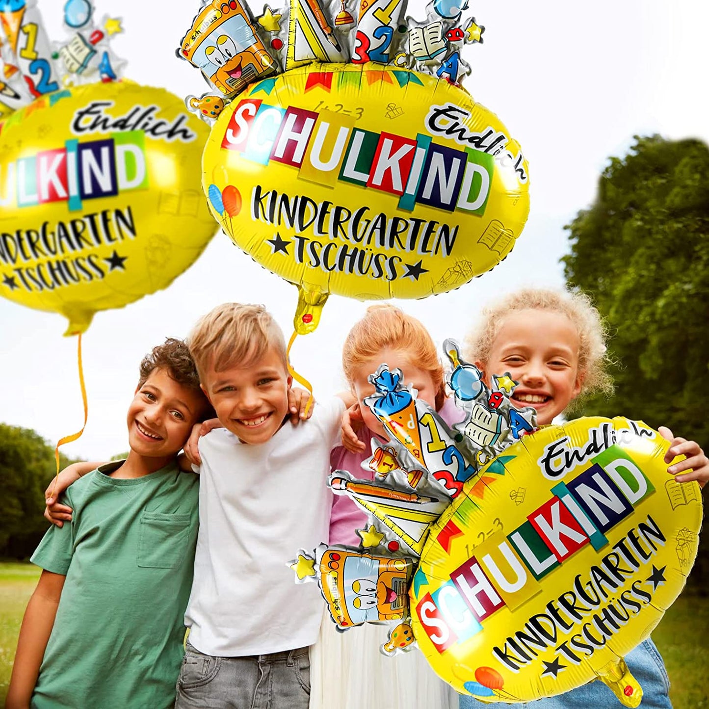 iZoeL First Day of School, Foil Balloon, 2 Pieces, Helium Air Balloon, First Day of School, Boy Girl Decoration