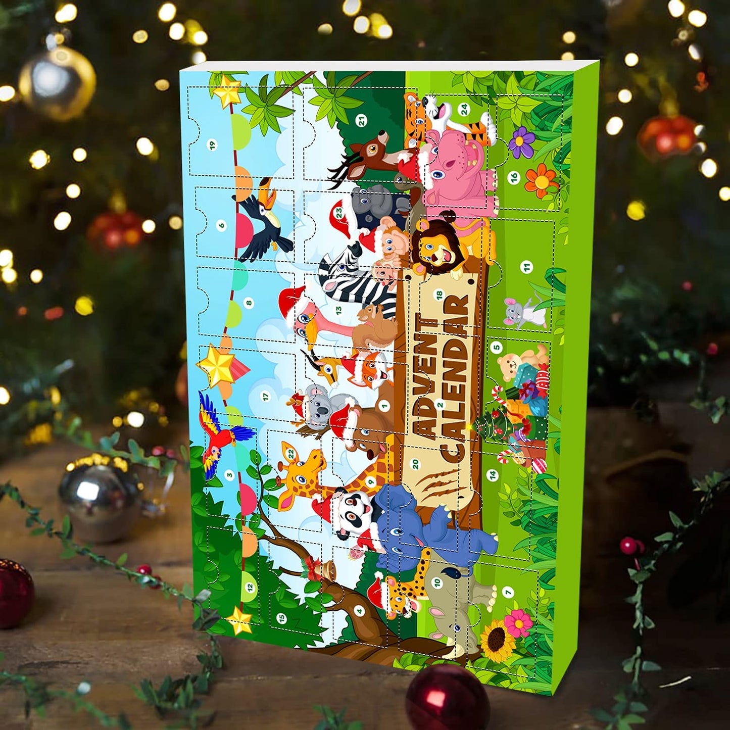iZoeL Wild World Advent Calendar for Kids 2021 Christmas, 24 Jungle Safari Animals Wildlife Figures Playset Countdown Days to Christmas Holiday, Xmas Surprise Gift for Boys Kids Girls Teens