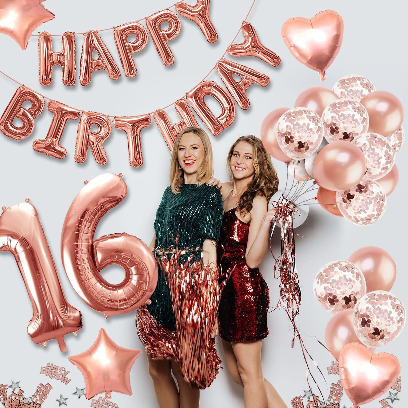 iZoeL 16th Rose Gold Birthday Balloon
