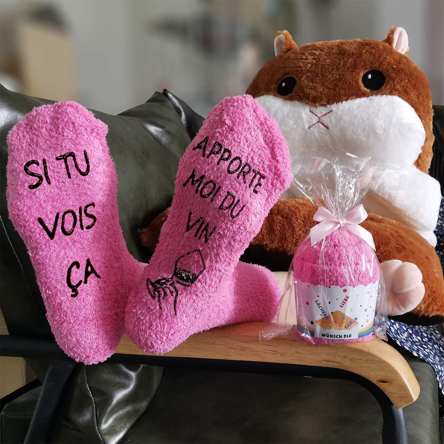 Red Wine Socks - Pink…