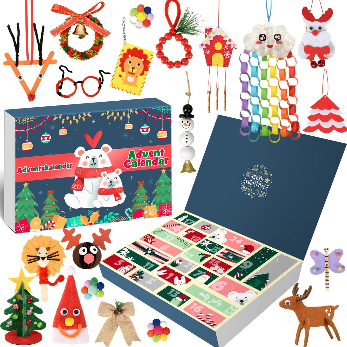 iZoeL Art Craft Advent Calendar 2022 Kids Age 5+, Advent Calendar Girls with 24 Craft Gifts - Christmas Countdown Advent Calendar Xmas Surprise Gift Christmas Crafts - Inclu Instruction Manual