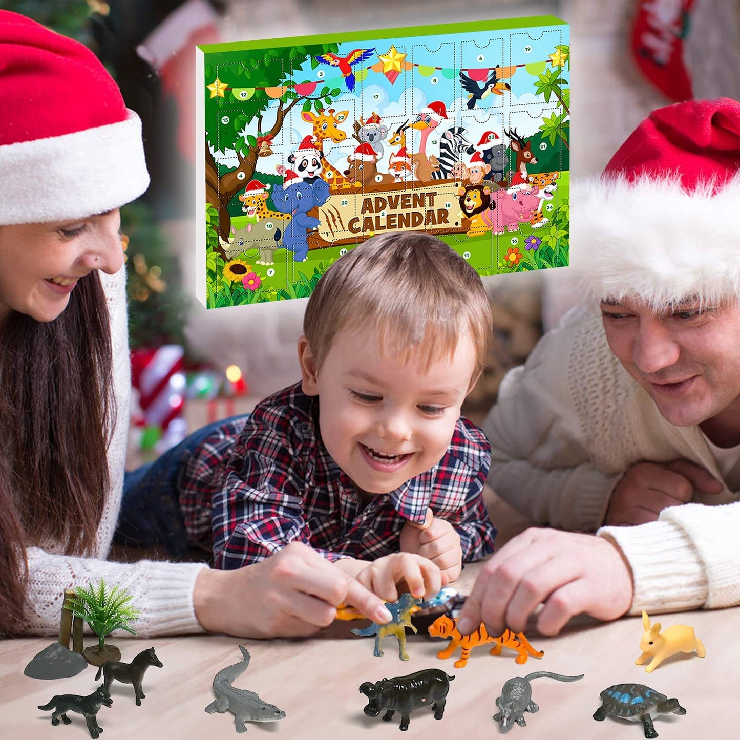 iZoeL Wild World Advent Calendar for Kids 2021 Christmas, 24 Jungle Safari Animals Wildlife Figures Playset Countdown Days to Christmas Holiday, Xmas Surprise Gift for Boys Kids Girls Teens