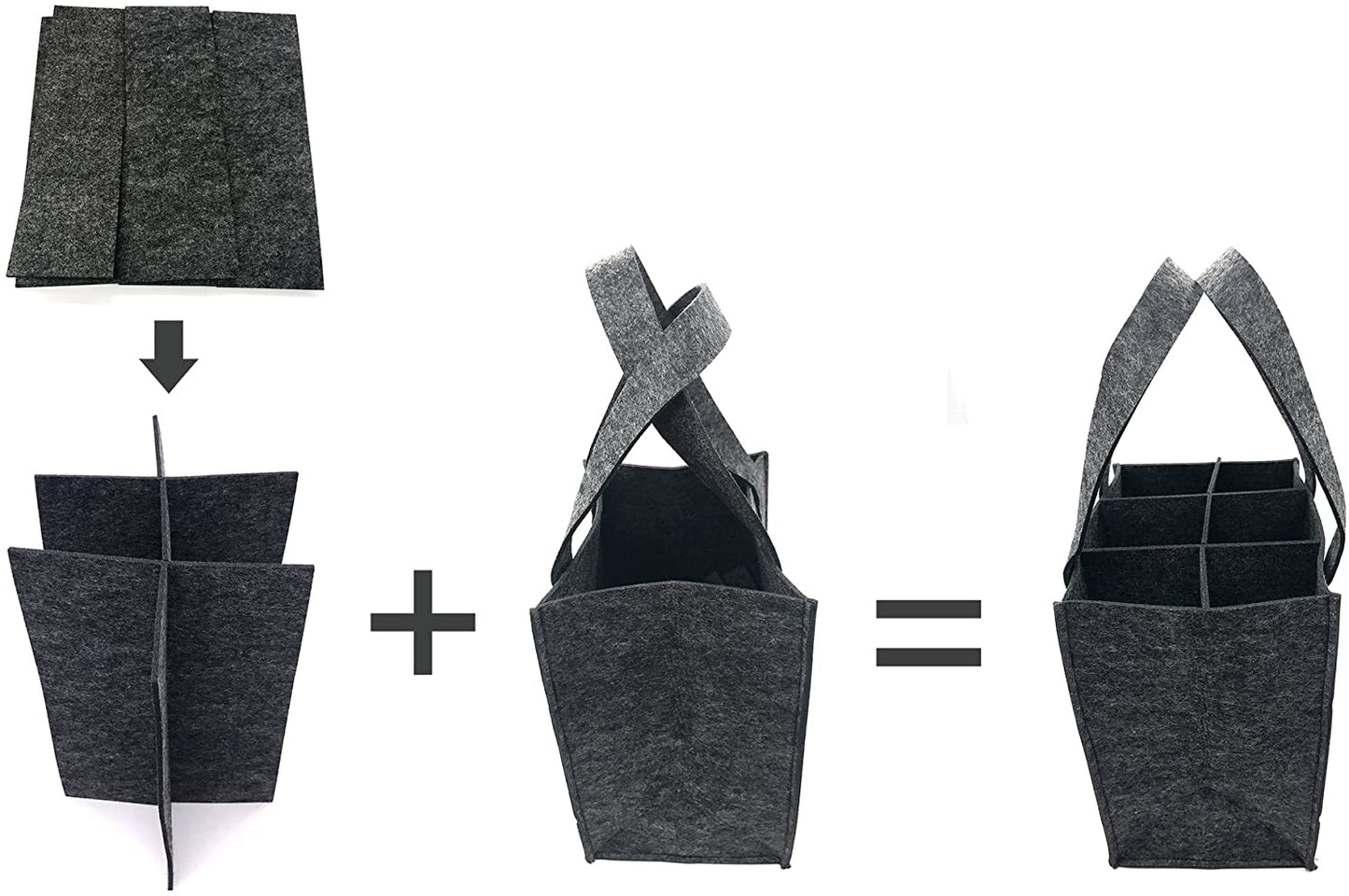 iZoeL Wine Bottle Carriers Tote Bag Reusable Washable with Removable Divider Feltbag for 6 Bottles