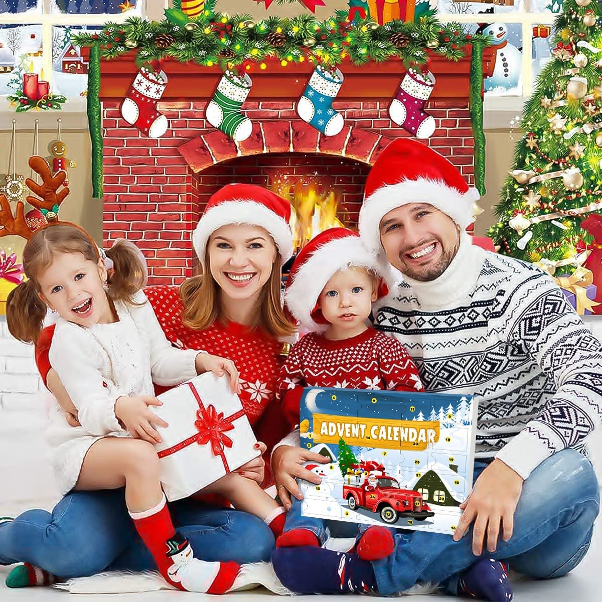 iZoeL Cars Advent Calendar for Kids Boys 2022 Christmas, 24 Pull Back Vehicles Helicopter Construction Vehicles Fire Truck Car Countdown Days to Christmas for Son Grandson Girls
