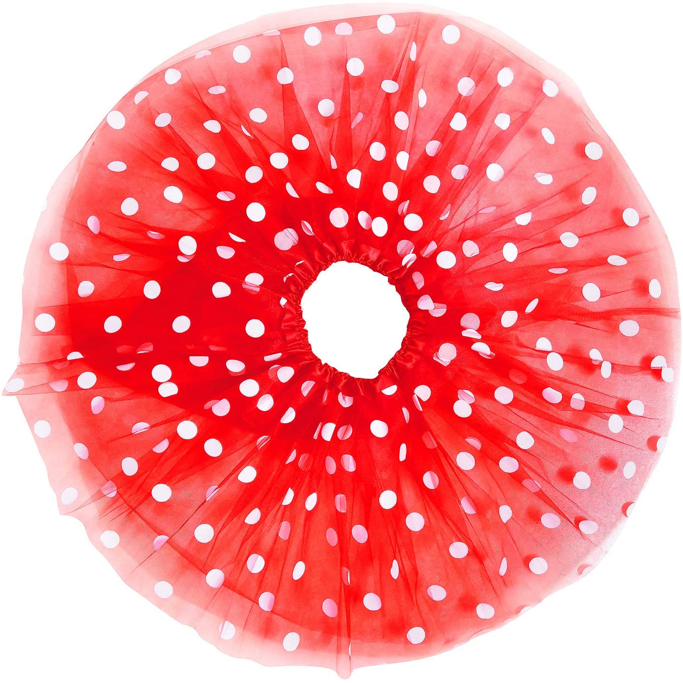 iZoeL Mini Mouse Red Tutu Skirt with White Polka Dots Girl Skirt for Carnival Costume Mouse Themed Birthday Party Fancy Dress Hen Party for Ladies Girls Kids