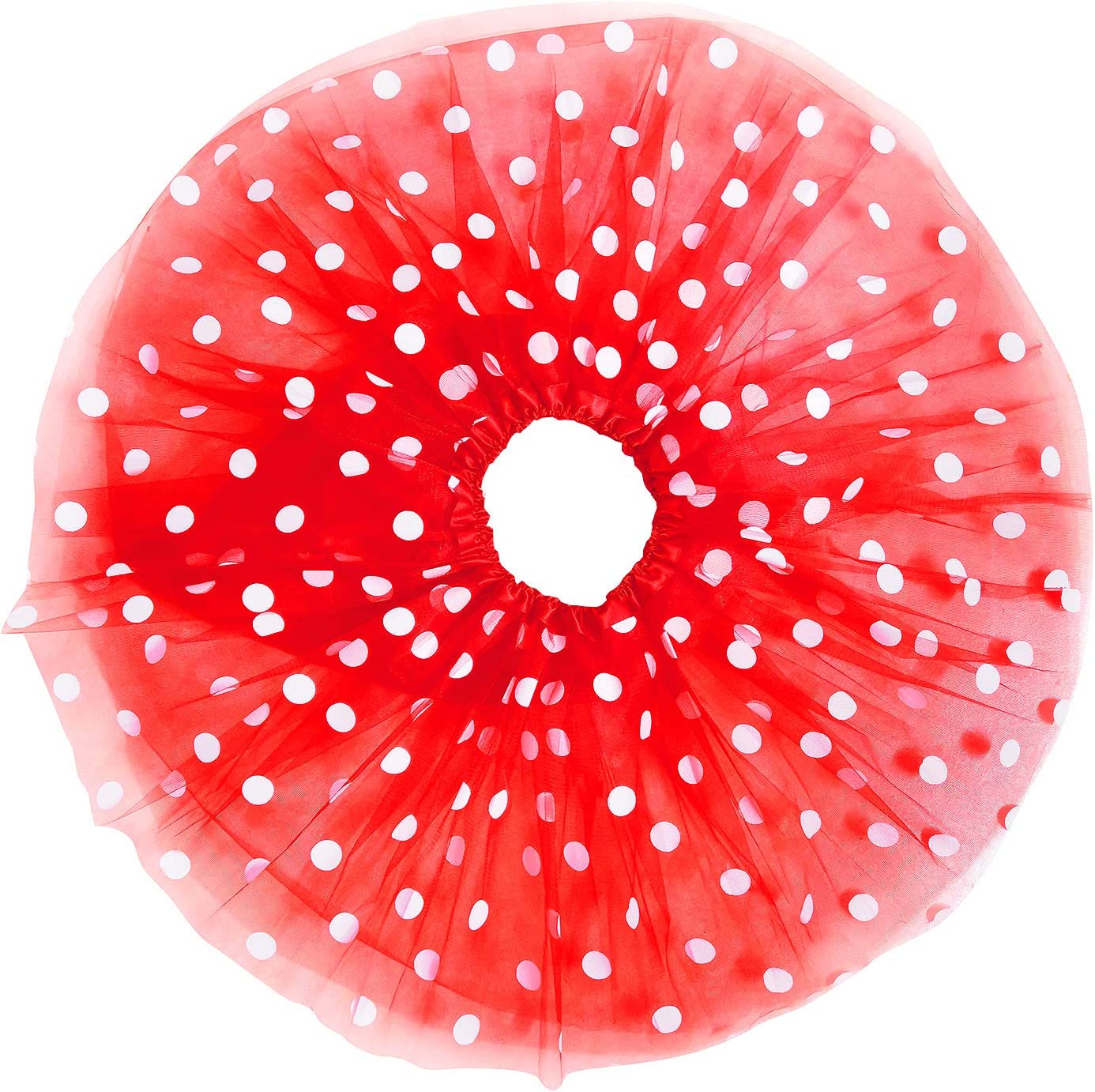 iZoeL Mini Mouse Red Tutu Skirt with White Polka Dots Girl Skirt for Carnival Costume Mouse Themed Birthday Party Fancy Dress Hen Party for Ladies Girls Kids
