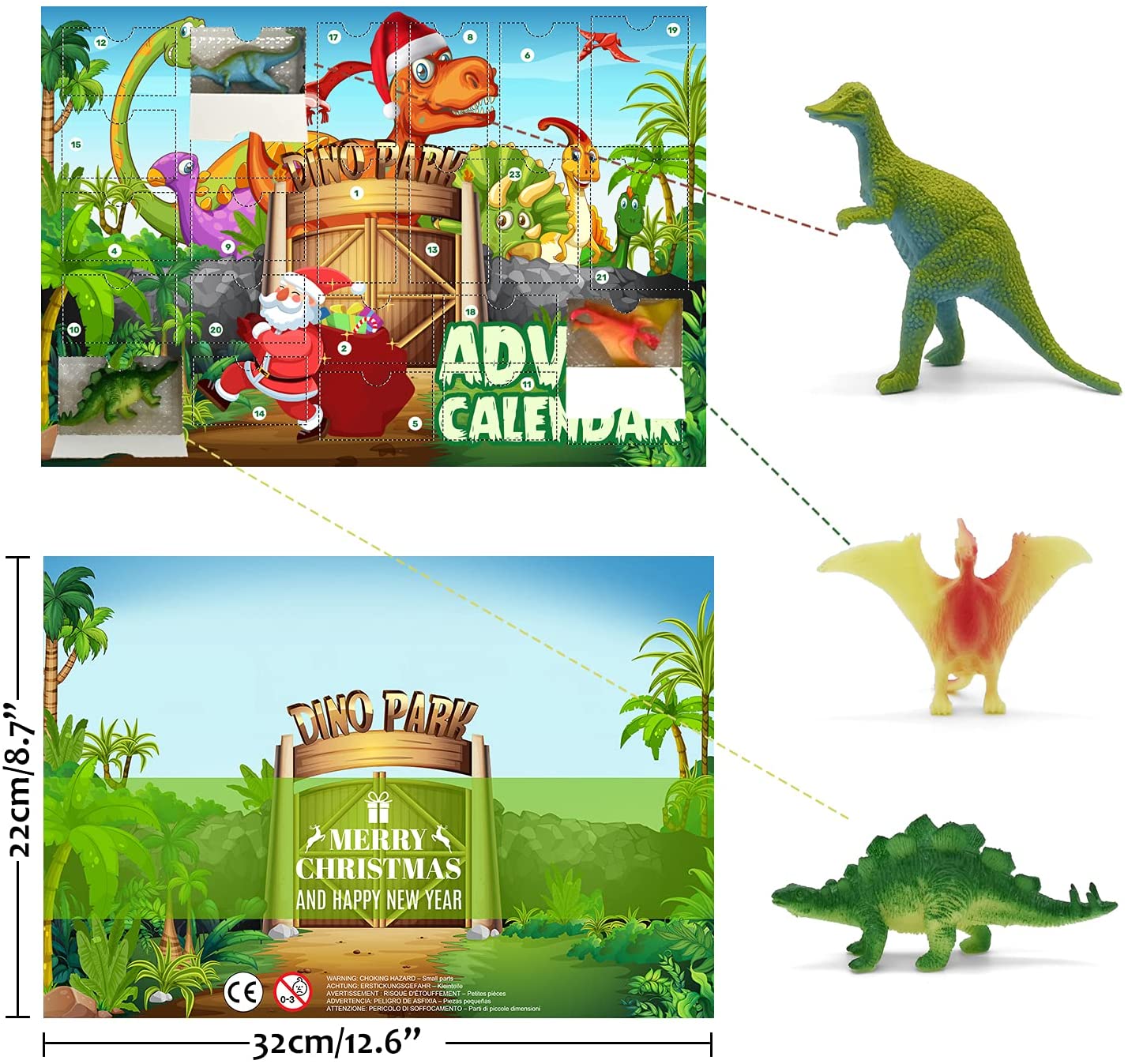 iZoeL Advent Calendar Dinosaur for Boys Kids 2021 Map (Paper)