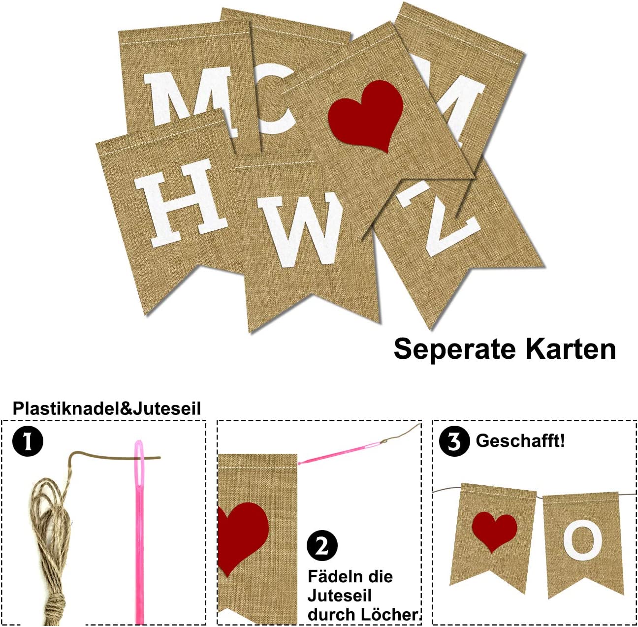 iZoeL Willkommen Haus Banner Karton Papier Girlande