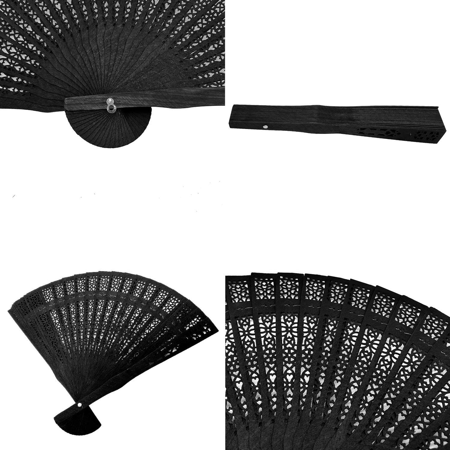 iZoeL Wooden Folding Fans Handheld Folding Fans 12pcs Beige Bamboo Fan Women's Hand Held Holding Fans for Wedding Birthday Party Decoration Walls Idea Gifts Dancing Prop Party Favor