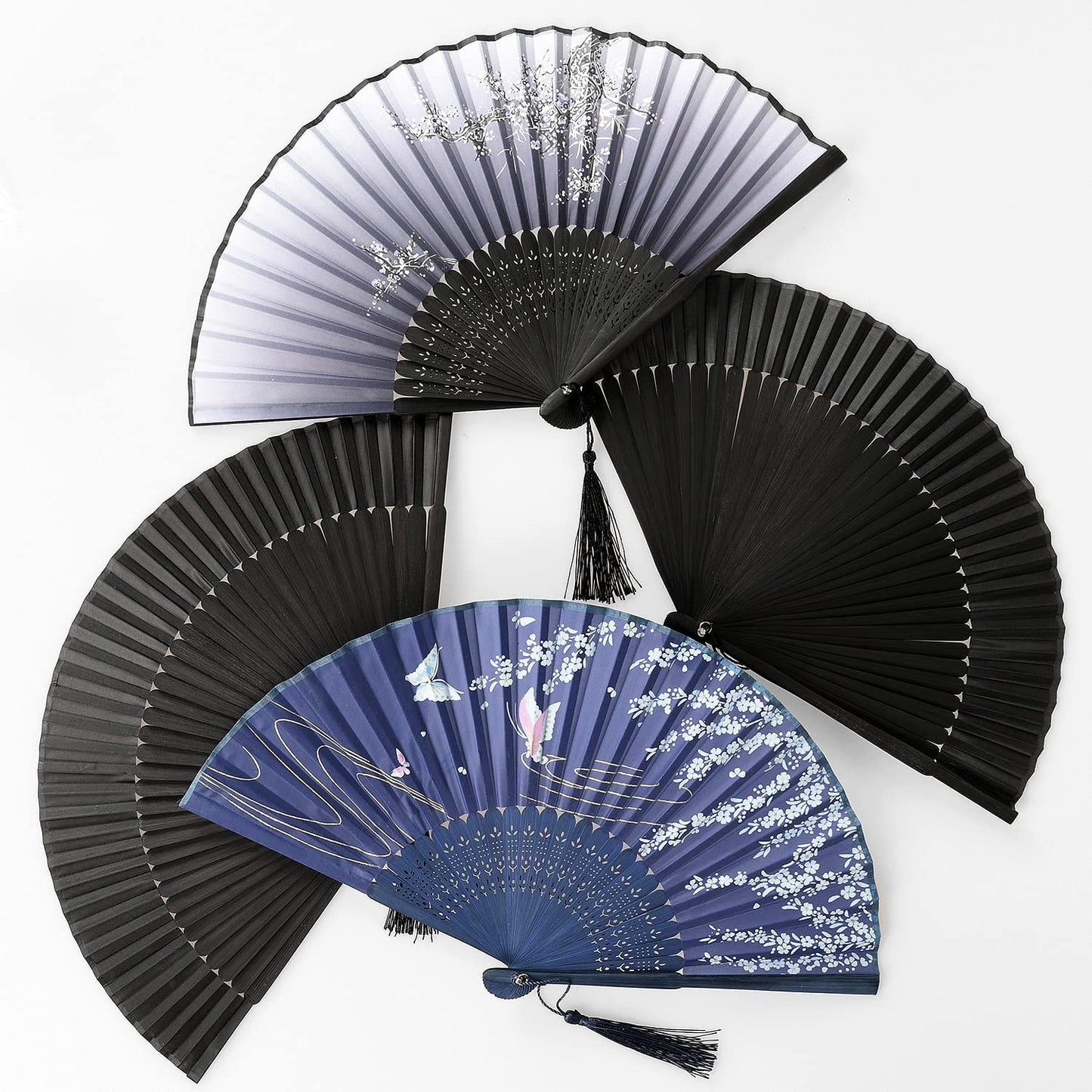 iZoeL 4 pieces of fans with two black