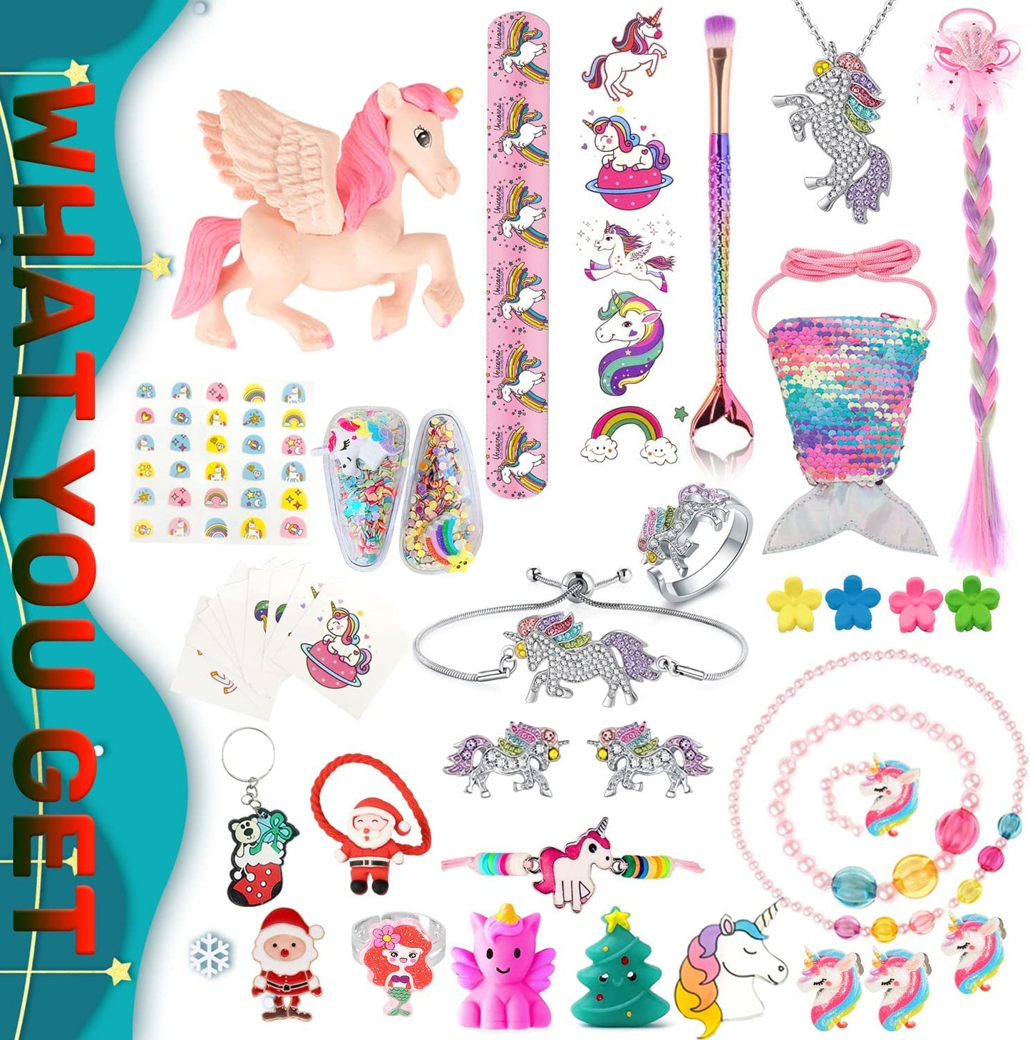 iZoeL Unicorn Advent Calendar 2022 Girls Christmas, 24 Days Novelty Gifts Jewelry Unicorn Accessories Coin Purse Countdown Days to Christmas Holiday Xmas Surprise Gift for Kids