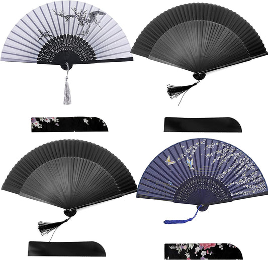 iZoeL 4 pieces of fans with two black