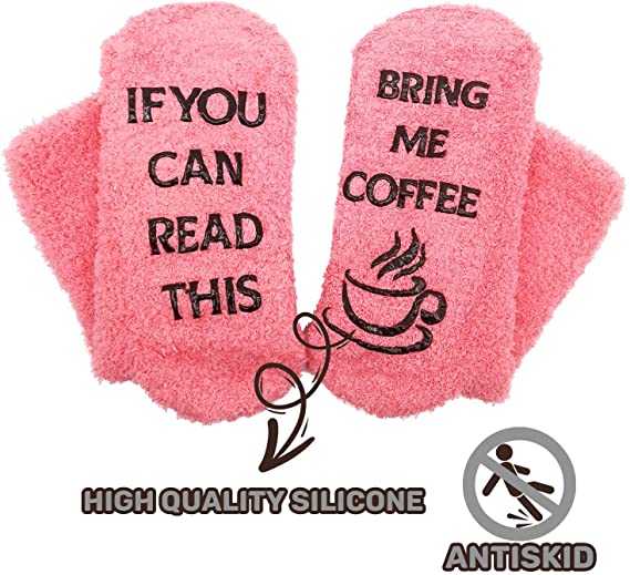 iZoeL If You Can Read This Bring Me Socks Funny Socks Non-slip Chocolate Coffee Socks Gift Box Packaging, Novelty Birthday Valantine Gift for Women Wife Daughter Girlfriend Mother
