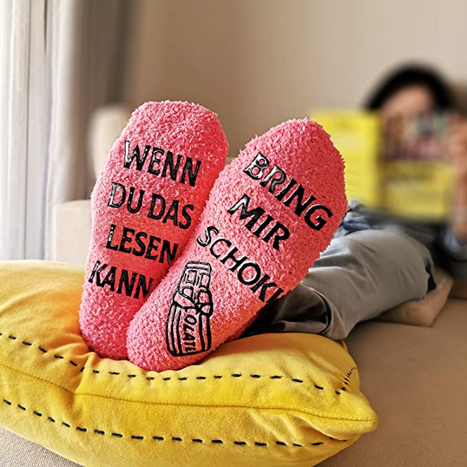 Schokolade Socken Wenn Du Das Lesen Kannst Bring Mir Socken mit Geschenk Verpackung für Frauen Mädchen Freundin Weihnachten Geburtstag Adventskalender