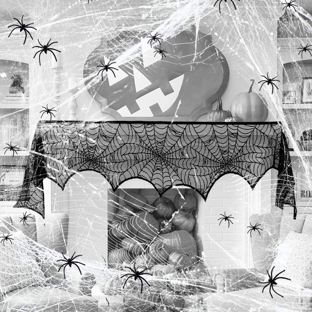 iZoeL 100g Stretchable Spider Web (Night Luminous) Cobweb webbing plus 50pcs Big Fake Spider for Halloween Night Haunted House Bar Pub Party Decoration