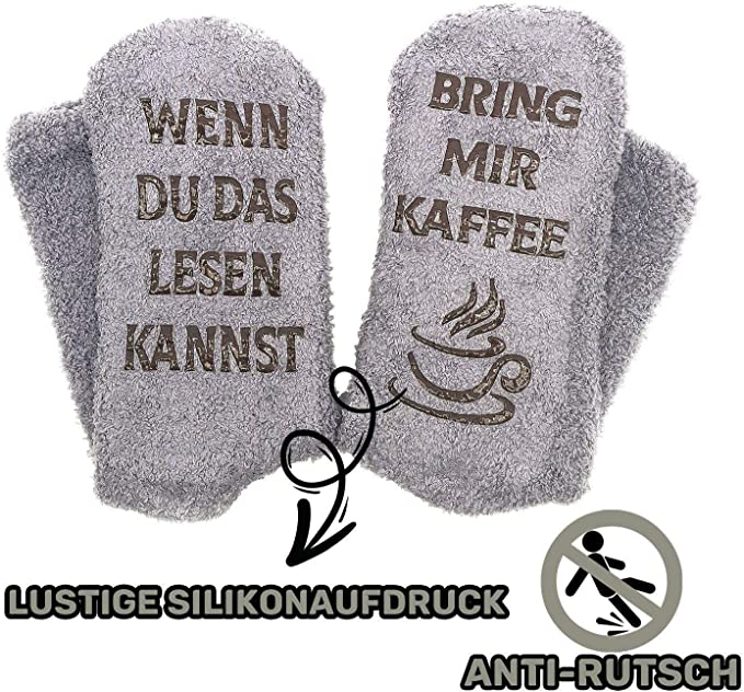 iZoeL Flauschsocken damen Lustige Socken (grey)