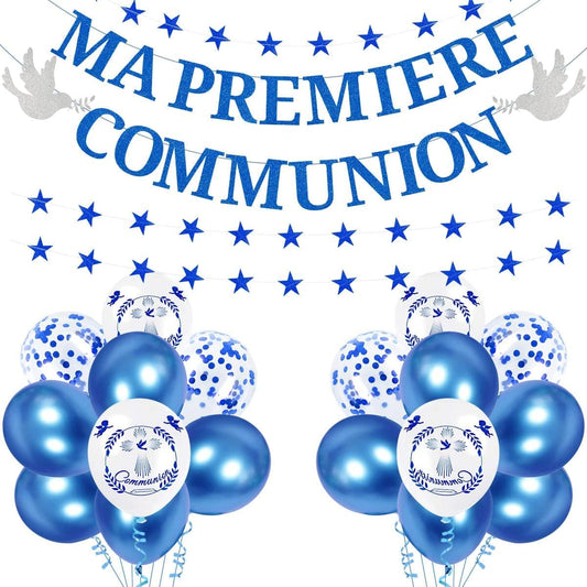 iZoeL Dekoration Kommunion Luftballons blau 2