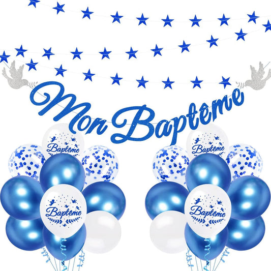 iZoeL Decoration Bapteme Balloons blue