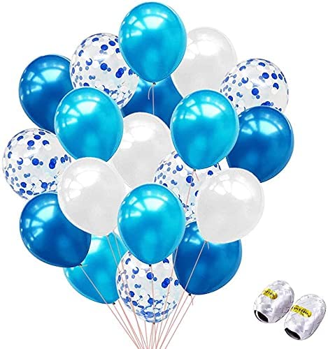 iZoeL Party Balloons 40 Blau Confetti Balloon for Helium Birthday Wedding Baby Shower Decoration