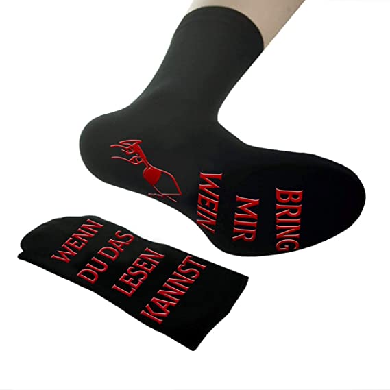 iZoeL Funny Socks Man If You Can Read This Bring Me Socks Novelty Socks Anti-Slip for Birthday Present Hostess Housewarming Valantine Tea Lover Gift - Boys Adults Women Wife (Black)