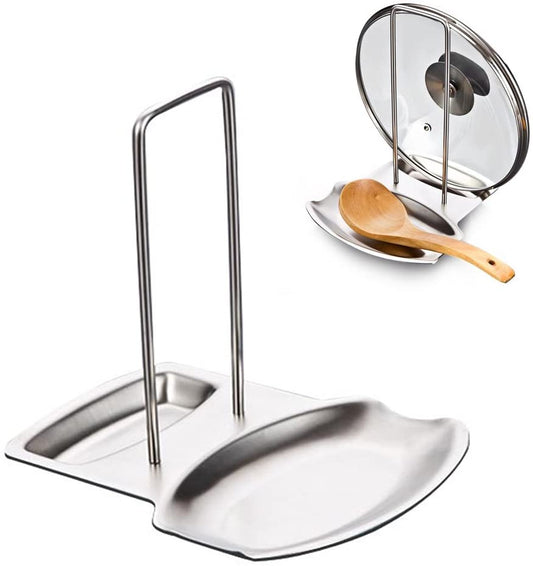 iZoeL Stainless Steel Spoon Rest with Lid Stand Steady Kitchen Organizer‎