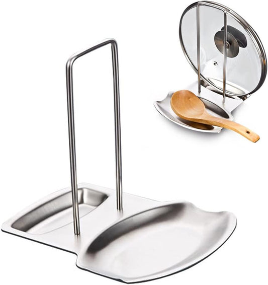 iZoeL Stainless Steel Spoon Rest with Lid Stand Steady Kitchen Organizer‎