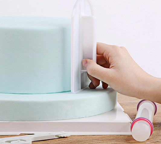 iZoeL Cake Smoother Icing Smoother Tool Fondant Smoothing Tool & Cutter 6pcs Embosser/ Round Edger/ Sharp Edger Cake Decorating Equipment for Pastry Fondant Sugarcraft Buttercream Frosting