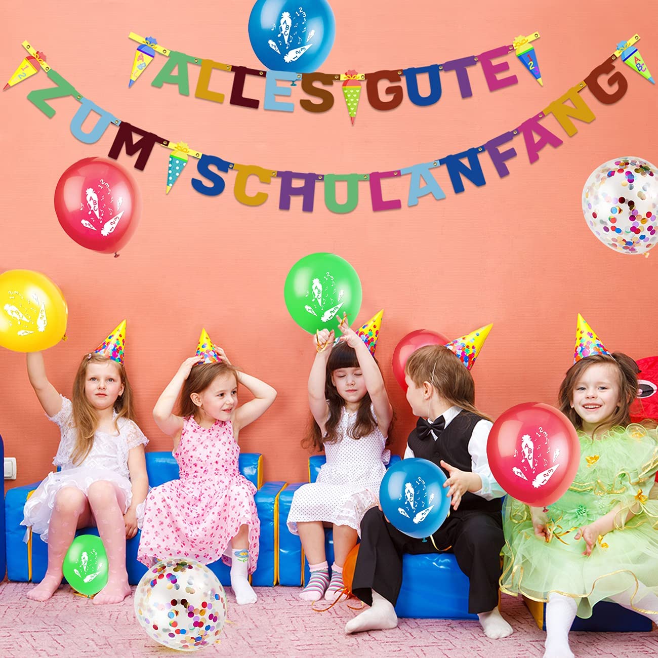 iZoeL First Day at School Decoration Set Garland Invitation Cards Napkins Cake Decoration Balloon