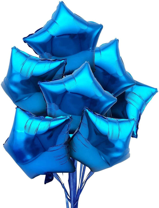 iZoeL Blue Birthday Party Decoration, 28pcs Blue Foil Star Balloon 16inch Plus 20m Balloon Ribbons Aluminum Balloon for Baby Shower Wedding Birthday Party Celebration Kid Boy Girl Man Woman