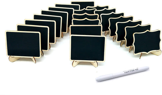 iZoeL Chalkboards Small Blackboard Decorative Double Sided with Stand for Signs Name Plates Crafting Table Settings Message Board Weddings Parties Event Decorations