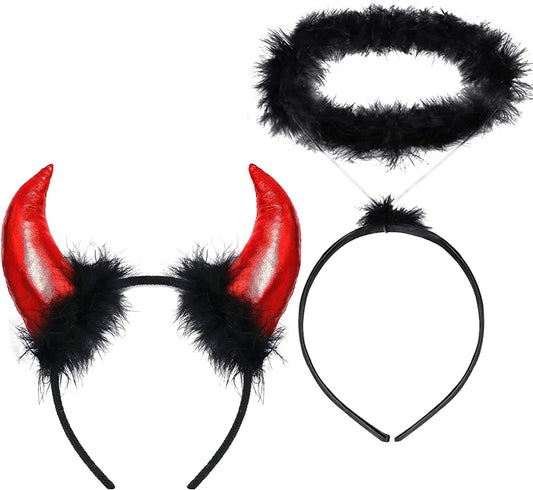 iZoeL Red Headband Black Headband -Carnival Costume for Girls Carnival Fancy Dress for Women Girls