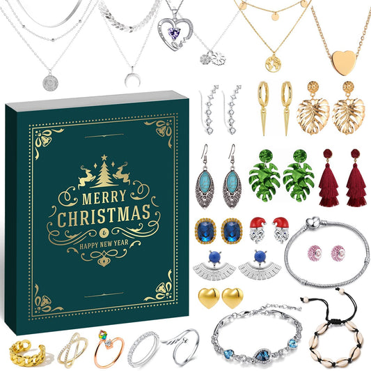 iZoeL Jewellery Advent Calendar 2021 for Women Girls adults, 24 Surprises with Necklace Earrings Rings Bracelets Anklet Jewelry Calendar for Wife Mother Girlfriend Daughter Granddaughter