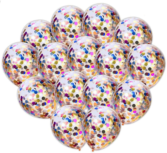 iZoeL Confetti Balloons 30pcs 12" Latex Balloons Prefilled Rainbow Glitter Confetti for Wedding Birthday Proposal Party Decoration