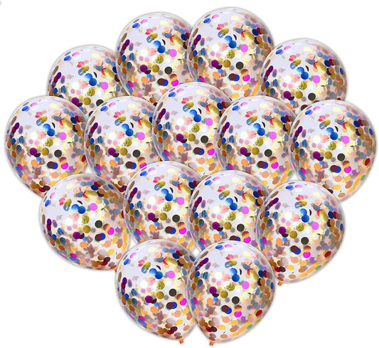 iZoeL Confetti Balloons 30pcs 12" Latex Balloons Prefilled Rainbow Glitter Confetti for Wedding Birthday Proposal Party Decoration