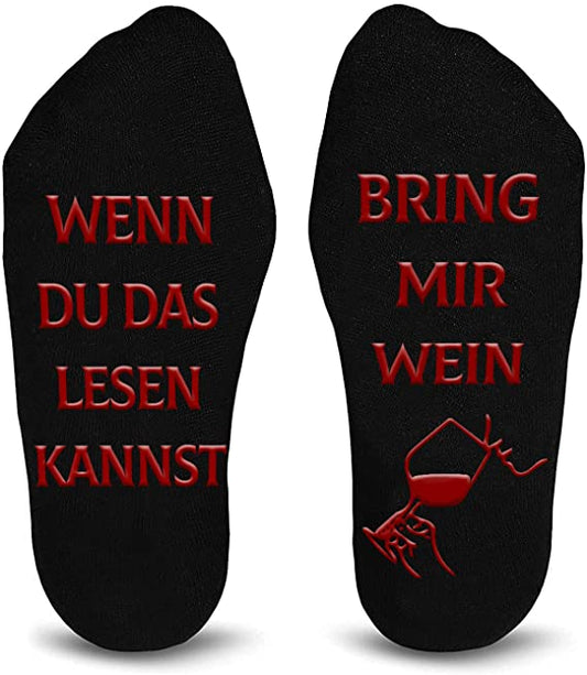 iZoeL Funny Socks Man If You Can Read This Bring Me Socks Novelty Socks Anti-Slip for Birthday Present Hostess Housewarming Valantine Tea Lover Gift - Boys Adults Women Wife (Black)