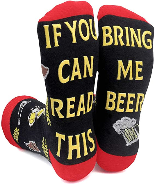 iZoeL If You Can Read This Bring Me Socks Funny Socks Non-slip Chocolate Coffee Socks Gift Box Packaging, Novelty Birthday Valantine Gift for Women Wife Daughter Girlfriend Mother