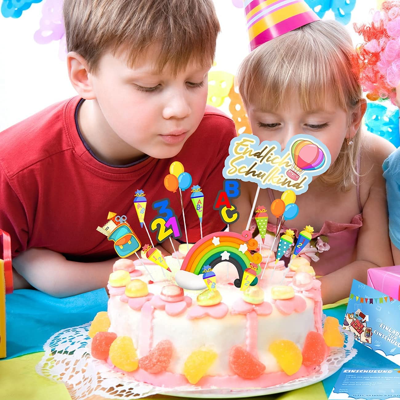 iZoeL First Day at School Decoration Set Garland Invitation Cards Napkins Cake Decoration Balloon