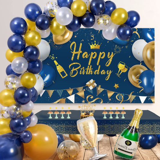 iZoeL Navy Blue, Gold Balloon Arch Garland Kit