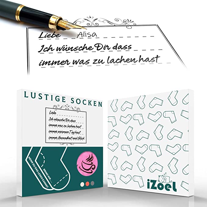 iZoeL Funny Socks Wenn Du Das Lesen Kannst Bring mir Schokolade Kaffee Lustige Adventskalender Weihnachten Valentine