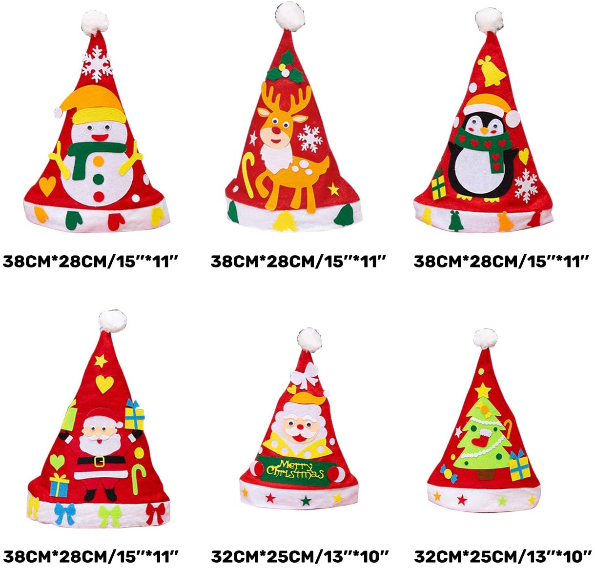 iZoeL6 pieceDIY Christmas hats