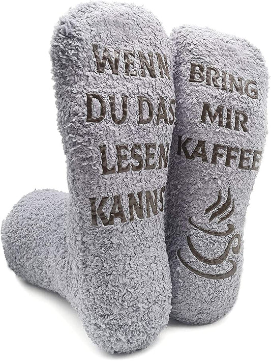 iZoeL Chocolate Socks Womens 4-7- If You Can Read This Bring Me Chocolate Socks- Cupcake Gift Packaging - Fluffy Socks Novelty Socks Funny Socks - Birthday Christmas Gift for Wife Mother