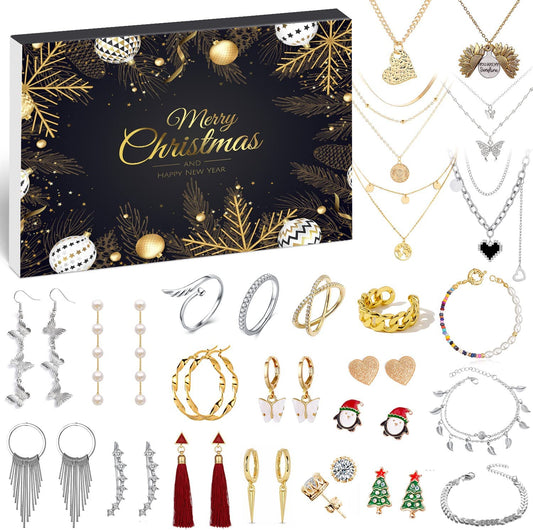 iZoeL Jewellery Advent Calendar 2022 Women Girls, 24 Surprises with Necklace Earrings Rings Bracelets Anklet Jewelry Calendar for Wife Mother Girlfriend Daughter Granddaughter
