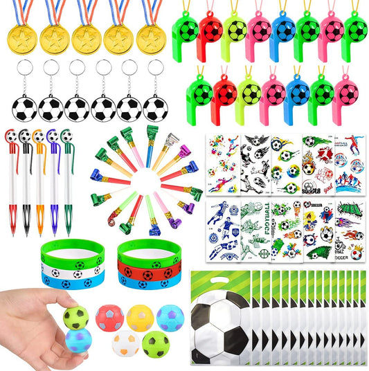 iZoeL Soccer Balloon Spinning Ball Keychain Medal Whistle Pen Bag Bracelet Sticker Blowing Dragon